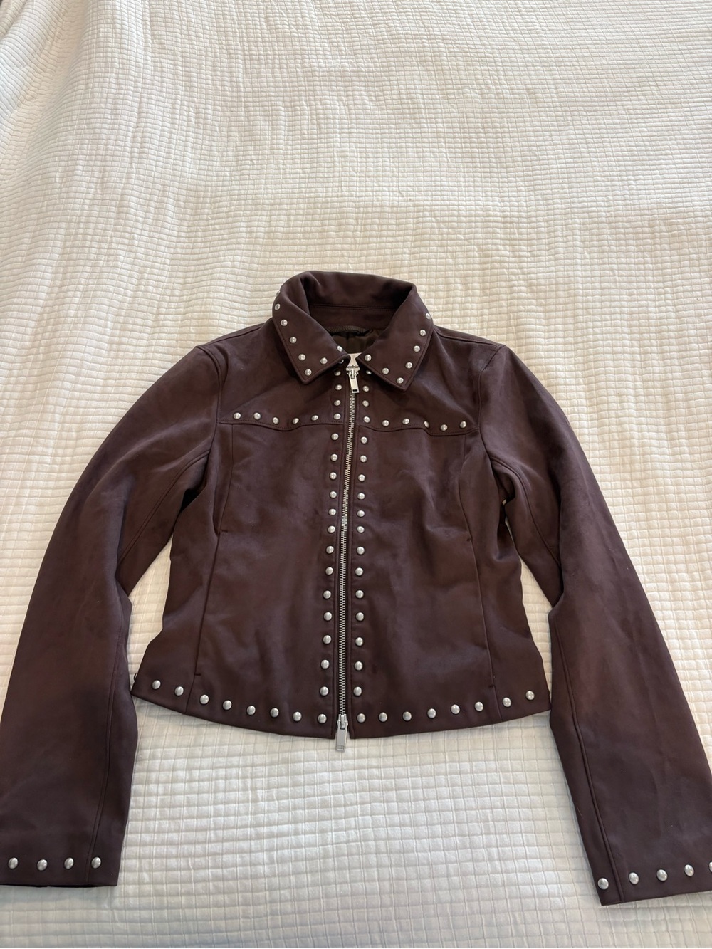 Abercrombie & Fitch Brown Studded Suede Jacket